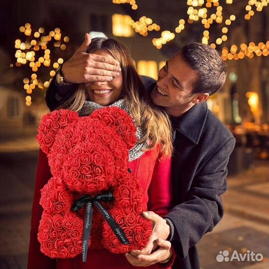 Мишка из роз. Доставка