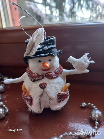 Ватная игрушка,снеговичок