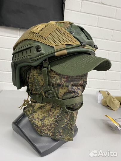 Баллистический шлем без ушей) + чехол, балаклава и