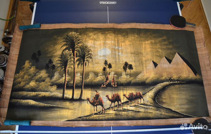 Папирус из Египта. Картина. 189 см. х 95 см