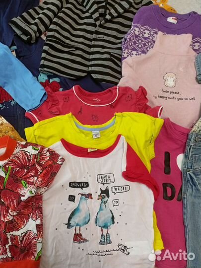 Большой пакет одежды на девочку 92