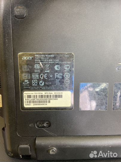 Нэтбук Acer aspire one 722