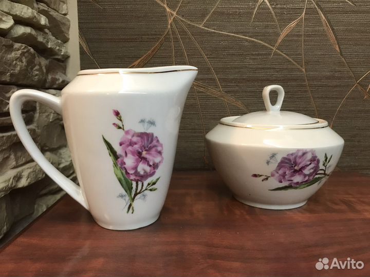 Сливочник, сахарница, фарфор Европа, 1950-е