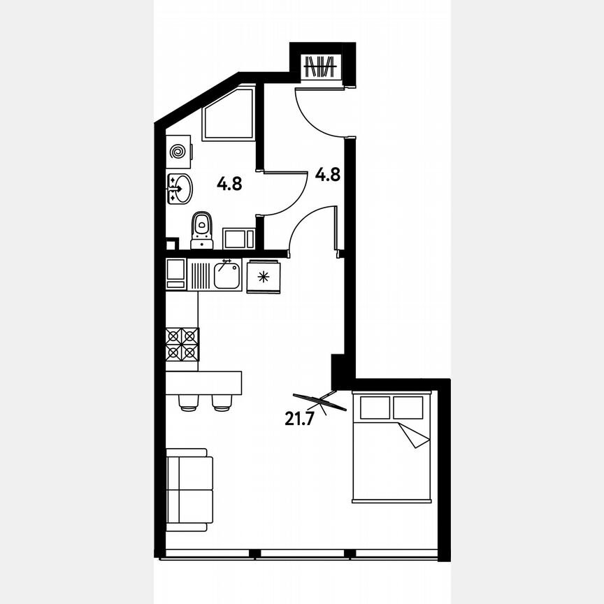 Апартаменты-студия, 30,5 м², 4/10 эт.