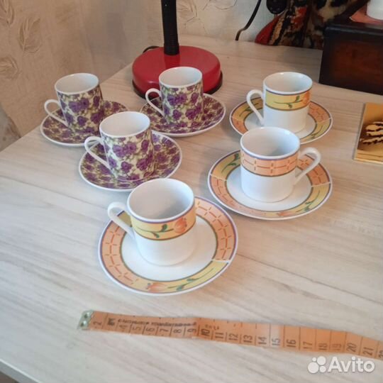 Тарелки под пасхальные яйца, кофейные пары, блюдца