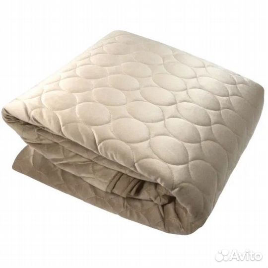 Покрывало стёганое 220x240 см, велюр, цвет крем