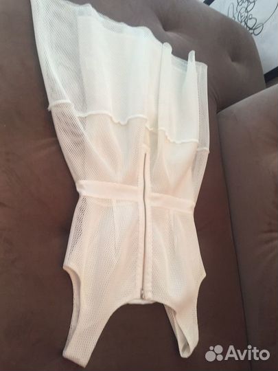 Белое платье сеточка - размер40 S