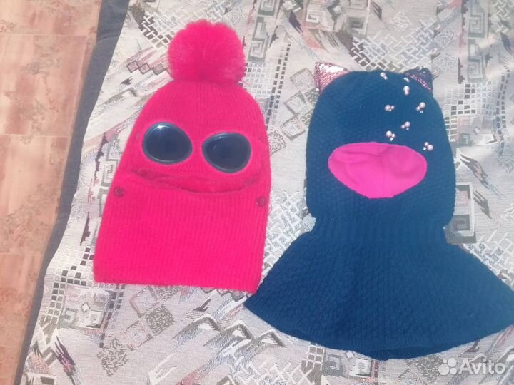 Шапки шлем для девочки зима