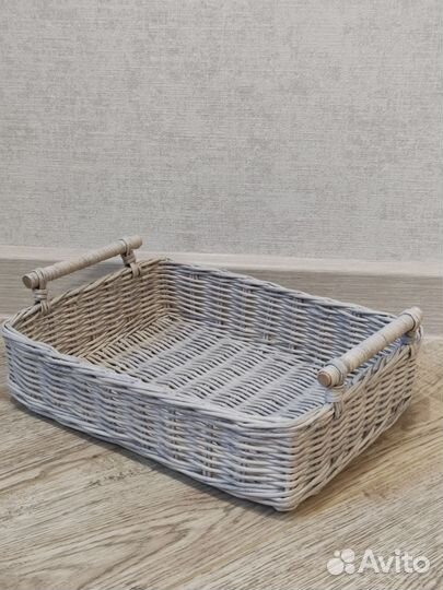 Поднос с ручками плетёный из эколозы
