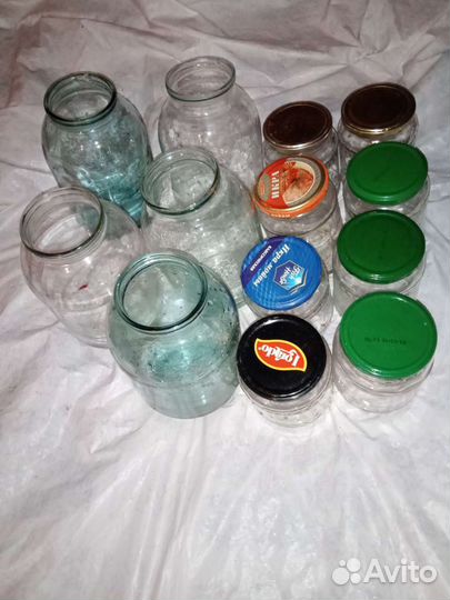 Банки стеклянные: 5л, 1л, 0,8мл, 0,7мл, 0,5мл