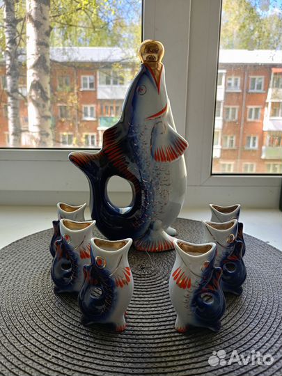 Фарфор СССР, полный набор. Рыбы