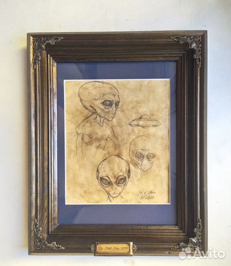 Гравюра пришелец/нло1899 