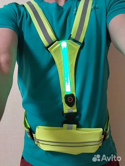 Светоотражающий жилет взрослый светодиодный