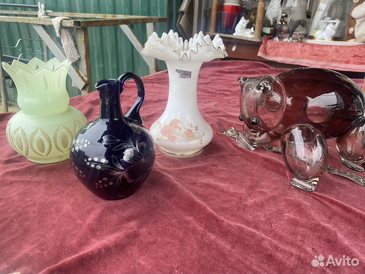 Ваза кувшин стекло фигурка медведь