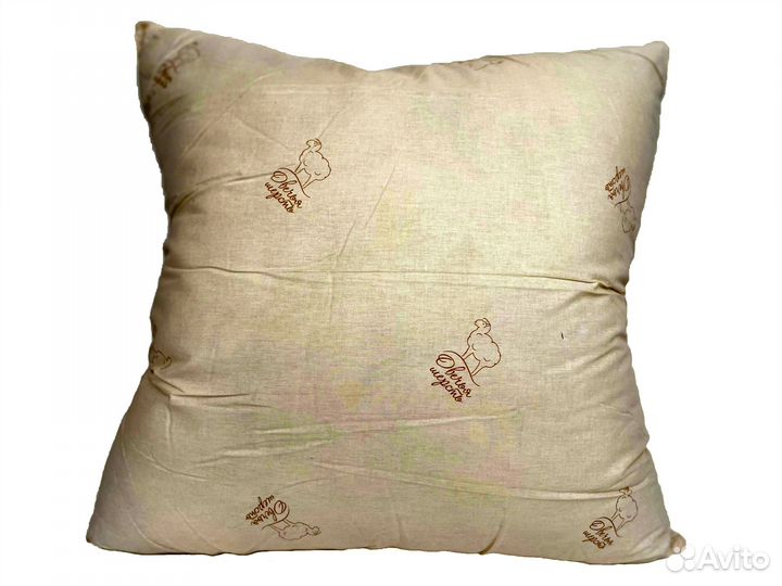 Подушка для сна, 70х70, овечья шерсть/поплин