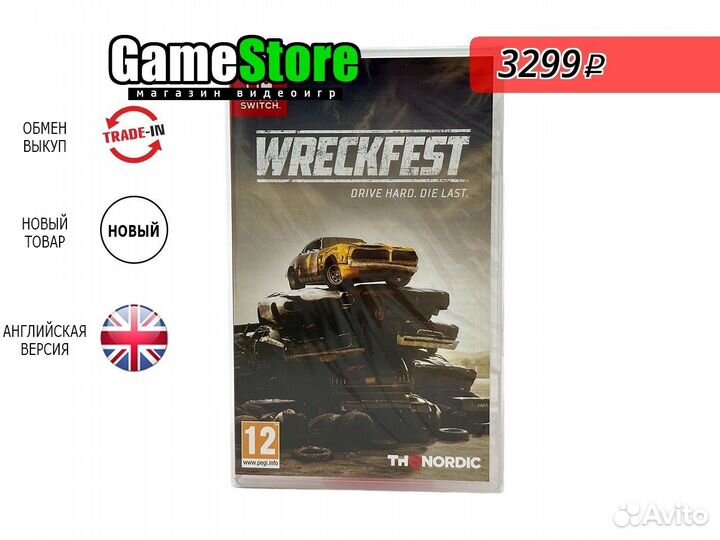 Wreckfest Английская версия Nintendo Switc Новый