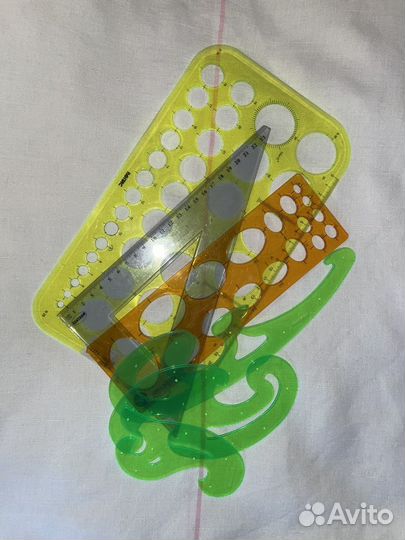 Лекала, линейки-трафареты диаметры, овалы