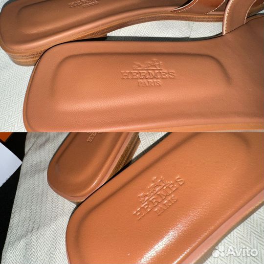 Шлепанцы женские Hermes Oran Slide коричневые