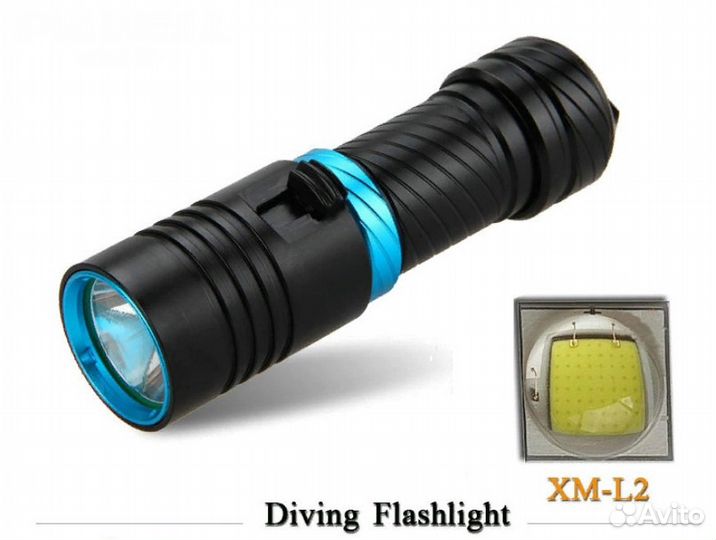 Яркий подводный фонарь на литиевом аккумуляторе