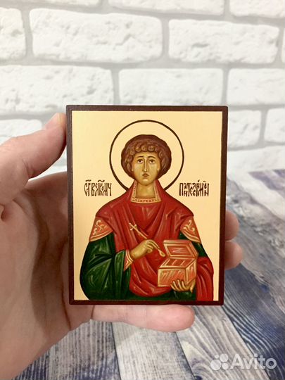 Пантелеймон рукописная икона