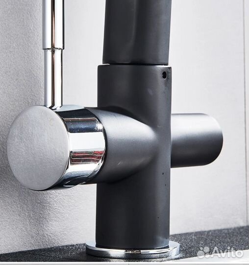 Смеситель фильтр для кухни гибкий силикон кнопка