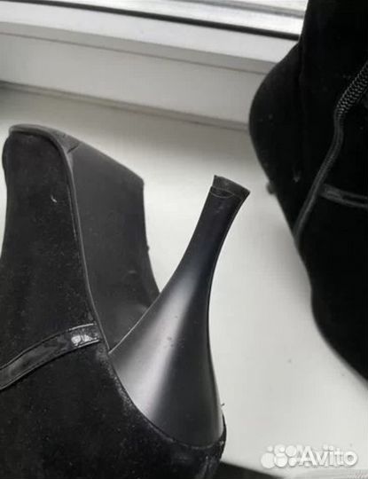 Сапоги женские шпилька велюр весна Италия 38