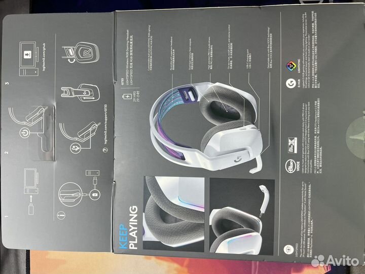 Игровые наушники Logitech G733 Lightspeed White