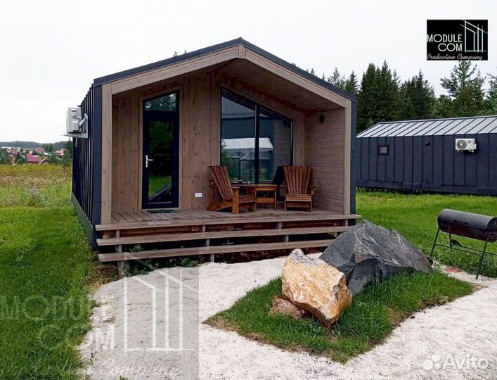 Модульный дом с отделкой и закрытой террасой