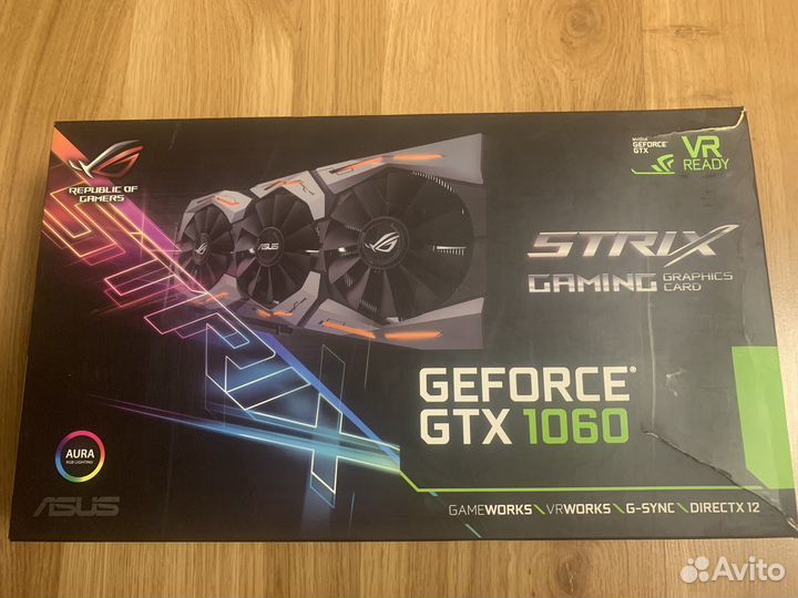 Видеокарта gtx 1060 6gb asus strix