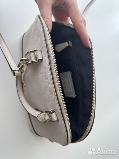 Сумка кожаная белая Coach. Оригинал