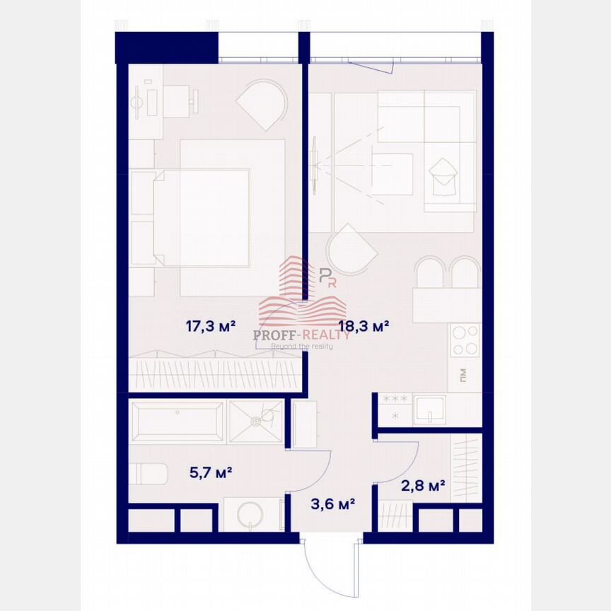 1-к. квартира, 47,7 м², 5/23 эт.