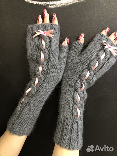 Митенки вязаные