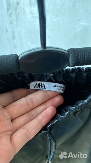 Новые джоггеры Zara женские брюки кожзам s/m