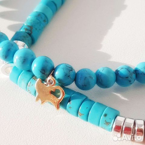 Комплект браслетов из натуральных камней