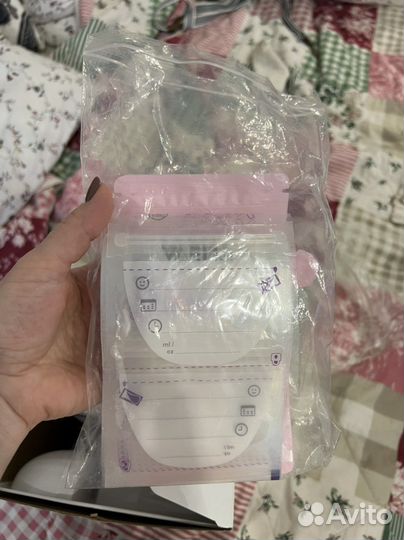 Молокоотсос avent ручной и пакеты для заморзки