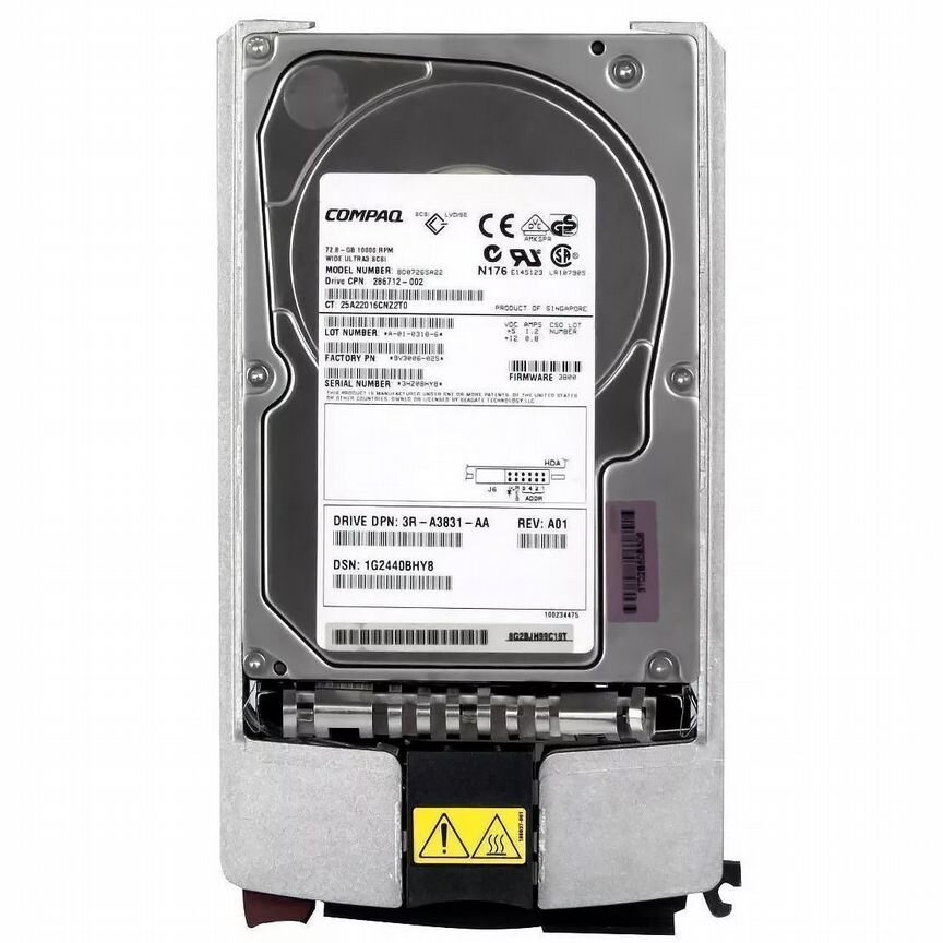 [286712-002] Жесткий Диск Hp Bd07265a22 72,8gb U160scsi 3.5" 286712-002