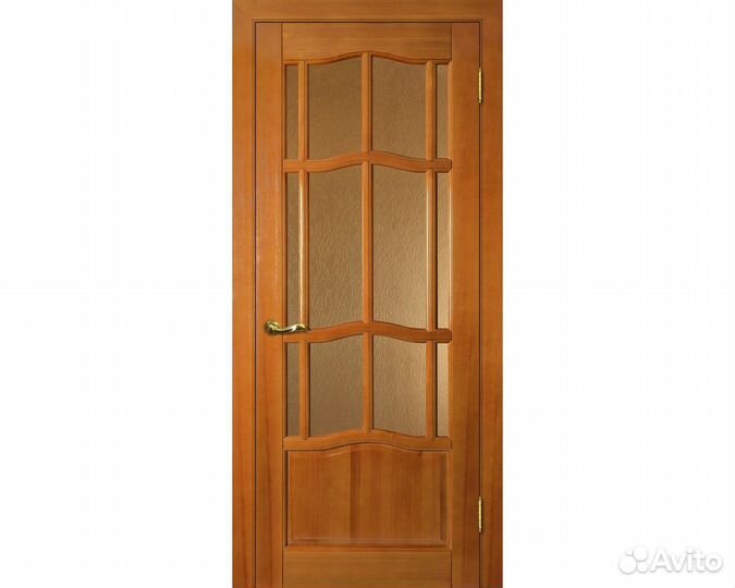 Межкомнатная дверь Ампир до Тонированная сосна со стеклом