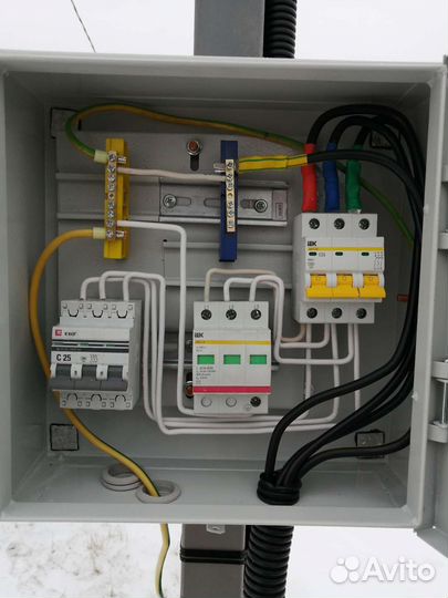 Трубостойка, заземление, электрический щиток