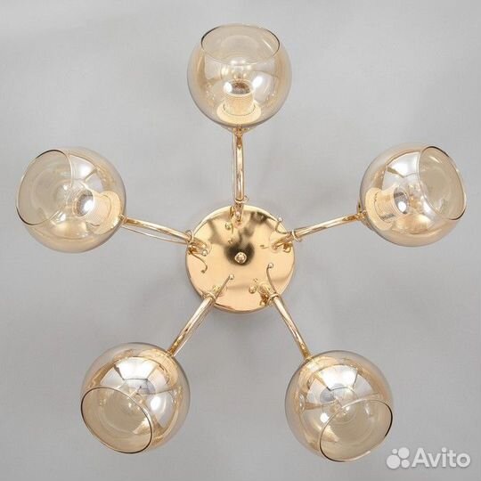 Люстра 'Арманд' 5х40Вт Е27 золото 54х54х20см