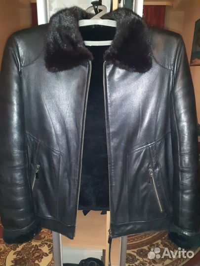 Кожаная куртка мужская 48 50 бу