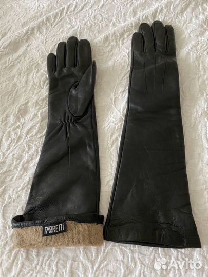 Перчатки кожаные высокие Fabretti тёплые р7