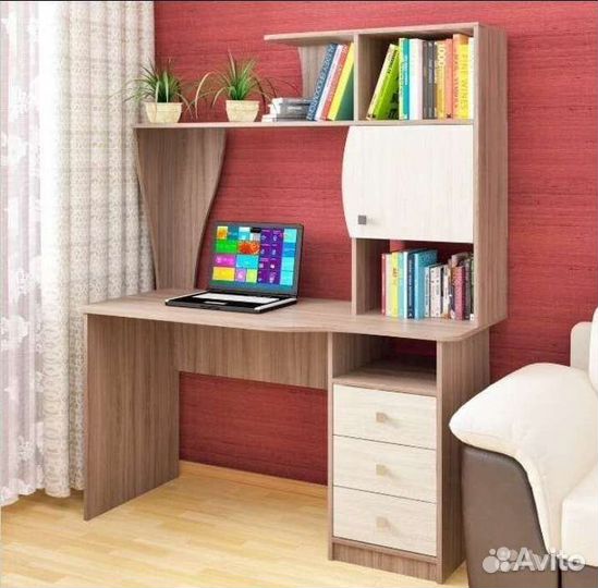 Стол компьютерный, письменный с ящиками и полками