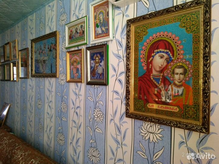 Икона Богородица Казанская бисером размер в рамке