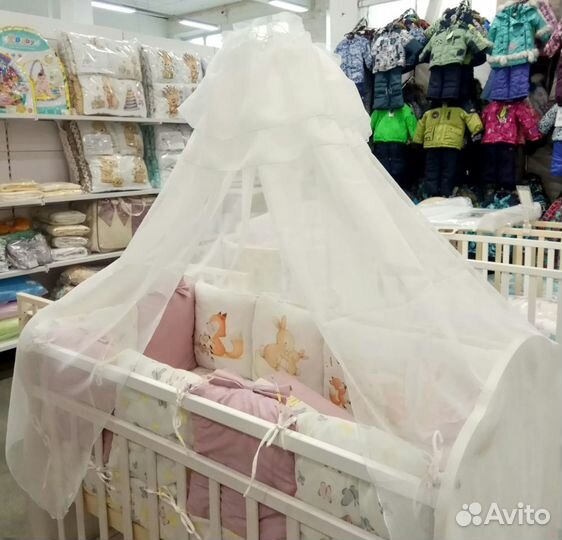 Балдахин новый на детскую кроватку (вуаль)