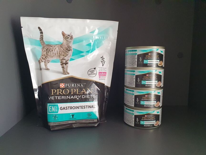 Gastrointestinal proplan для котов паштет+сухой