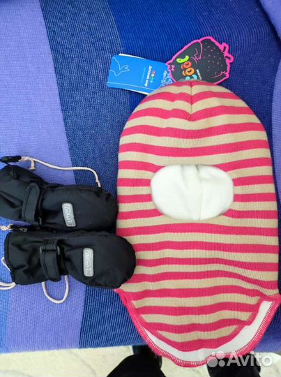 Шапка шлем теплый, краги