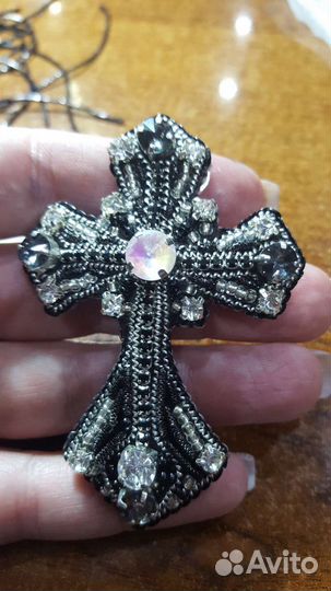 Брошь кулон Крестик