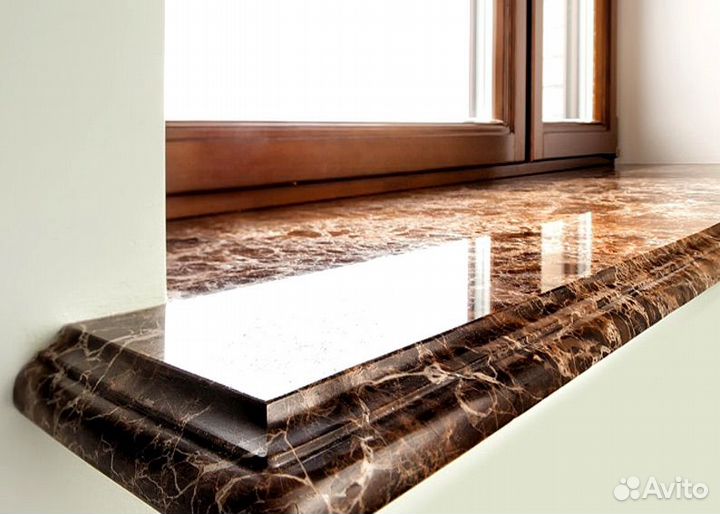 Подоконник из камня, мрамор, гранит