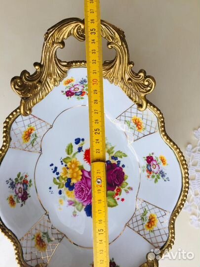 MPM Saxonia Germany блюдо ваза фарфор и бронза