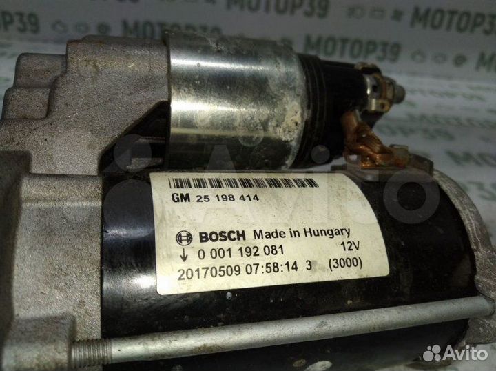 Стартер Opel Astra J 1.4I 2017